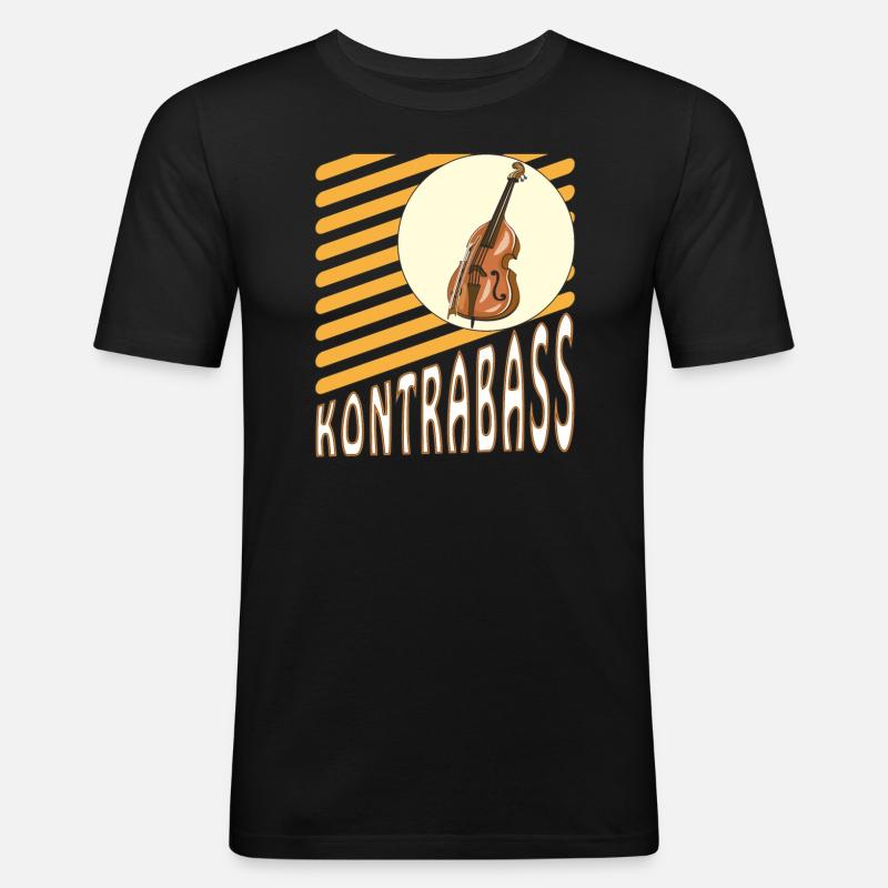 KONTRABASS - Männer Slim Fit T-Shirt - Schwarz