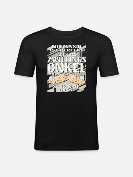 ZWILLINGS ONKEL - Männer Slim Fit T-Shirt - Schwarz