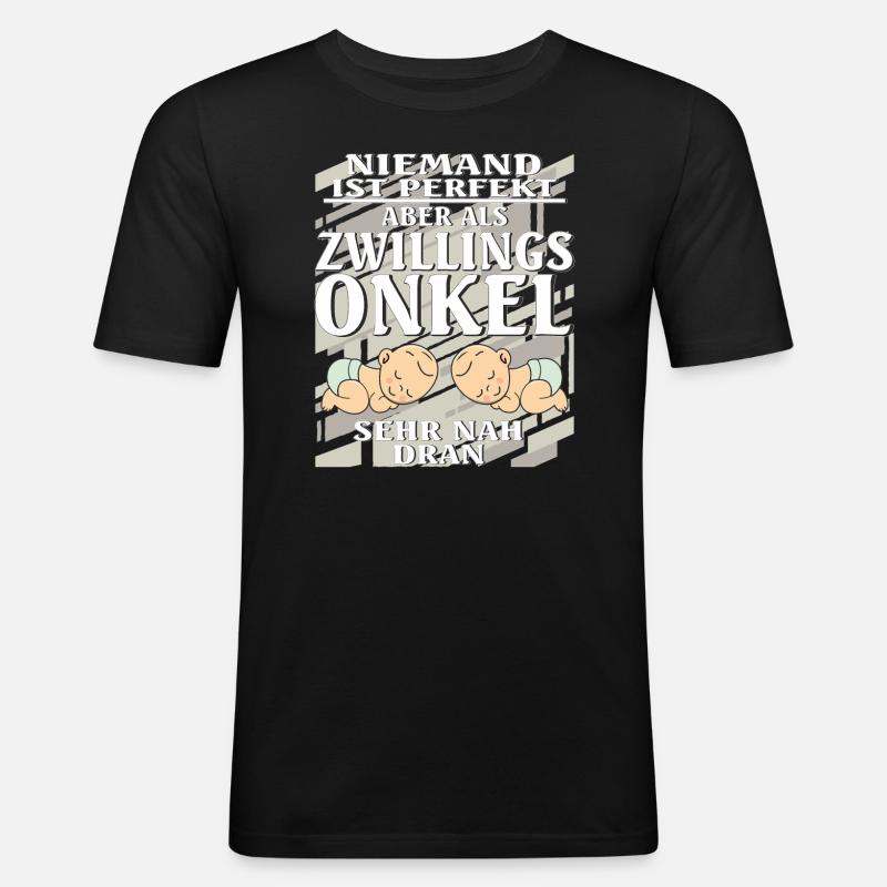 ZWILLINGS ONKEL - Männer Slim Fit T-Shirt - Schwarz