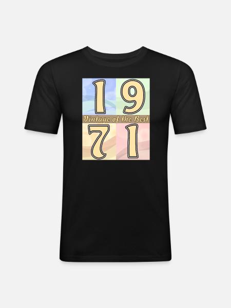 BIRTHDAY YEAR 1971 - Men's Slim Fit T-Shirt - black