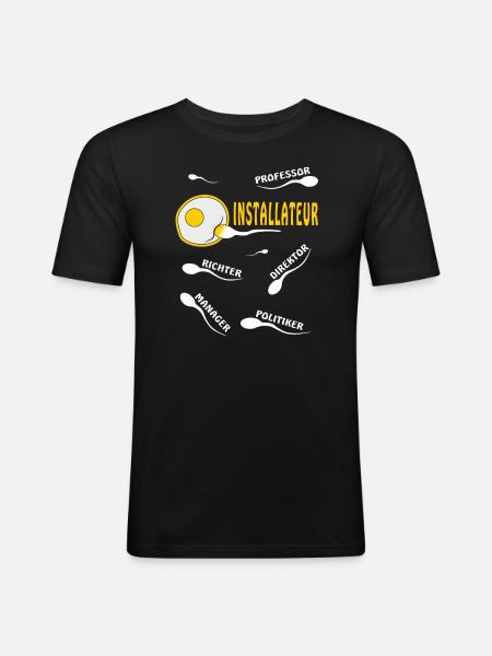 INSTALLATEUR - Männer Slim Fit T-Shirt - Schwarz