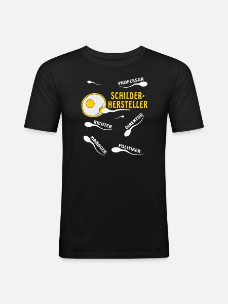 SCHILDERHERSTELLER - Männer Slim Fit T-Shirt - Schwarz