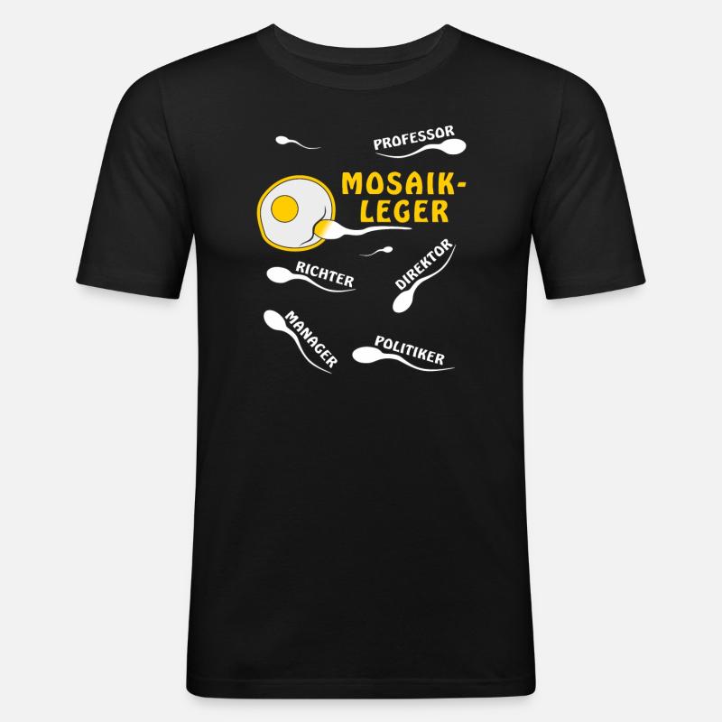 MOSAIKLEGER - Männer Slim Fit T-Shirt - Schwarz