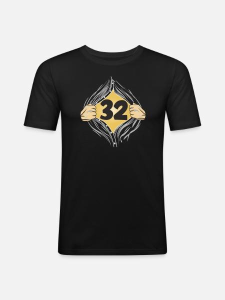 32 PUT ON SHIRT - Men's Slim Fit T-Shirt - black
