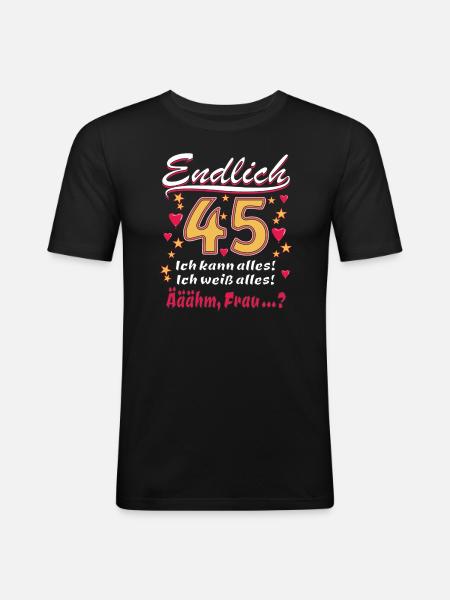 ENDLICH 45 - Männer Slim Fit T-Shirt - Schwarz