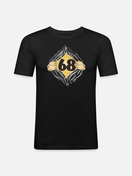 68 SHIRT ON - Men's Slim Fit T-Shirt - black