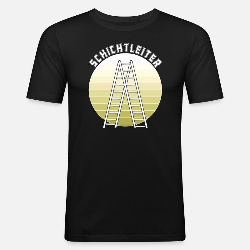 SCHICHTLEITER - Männer Slim Fit T-Shirt - Schwarz