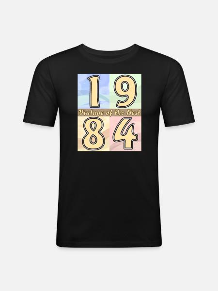 BIRTHDAY YEAR 1984 - Men's Slim Fit T-Shirt - black