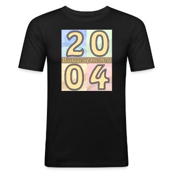 BIRTHDAY YEAR 2004 - Men's Slim Fit T-Shirt - black - Front - Nik (191cm)