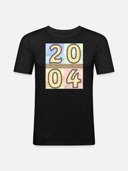 ANNÉE D’ANNIVERSAIRE 2004 - T-shirt près du corps Homme - noir