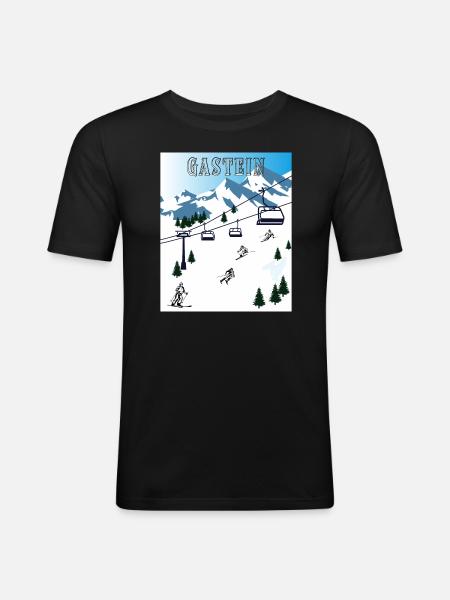 SKI GASTEIN - T-shirt près du corps Homme - noir