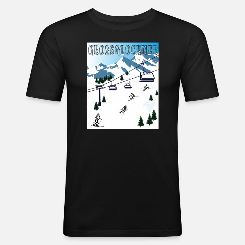 SKI GROSSGLOCKNER - T-shirt près du corps Homme - noir