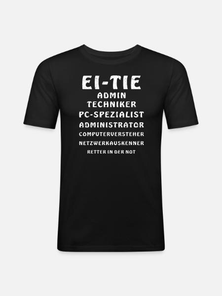 EI-TIE GRUNGE - Männer Slim Fit T-Shirt - Schwarz