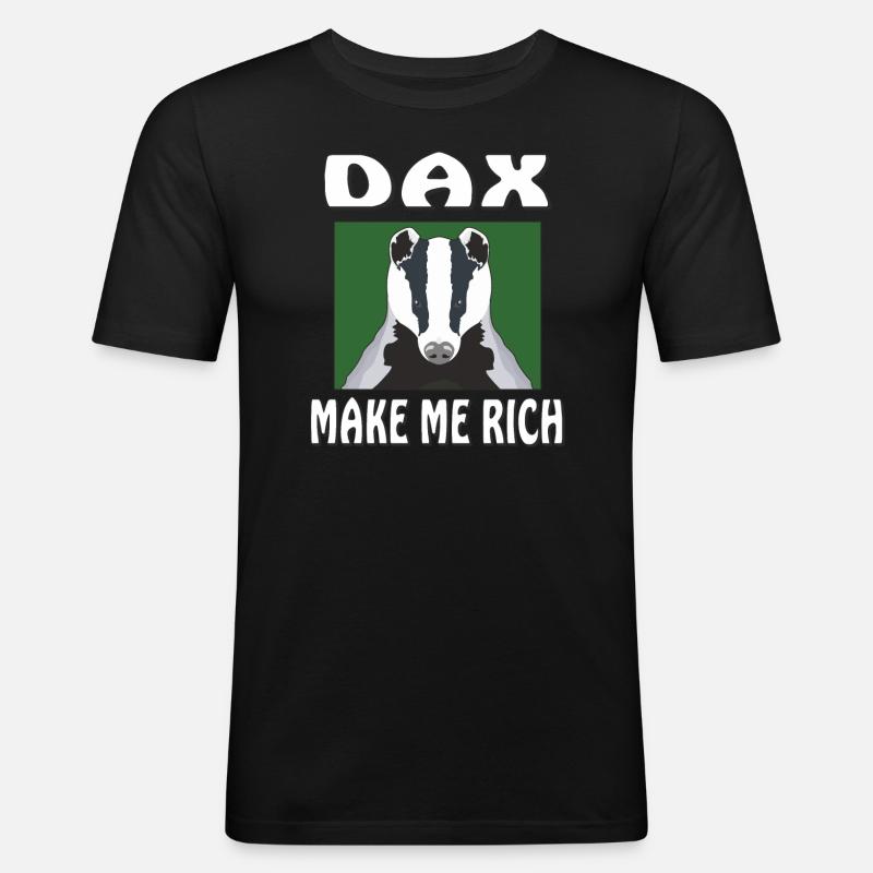 DAX MAKE ME RICH - Männer Slim Fit T-Shirt - Schwarz