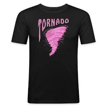 TORNADO - Männer Slim Fit T-Shirt - Schwarz - Vorne - Nik (191cm)