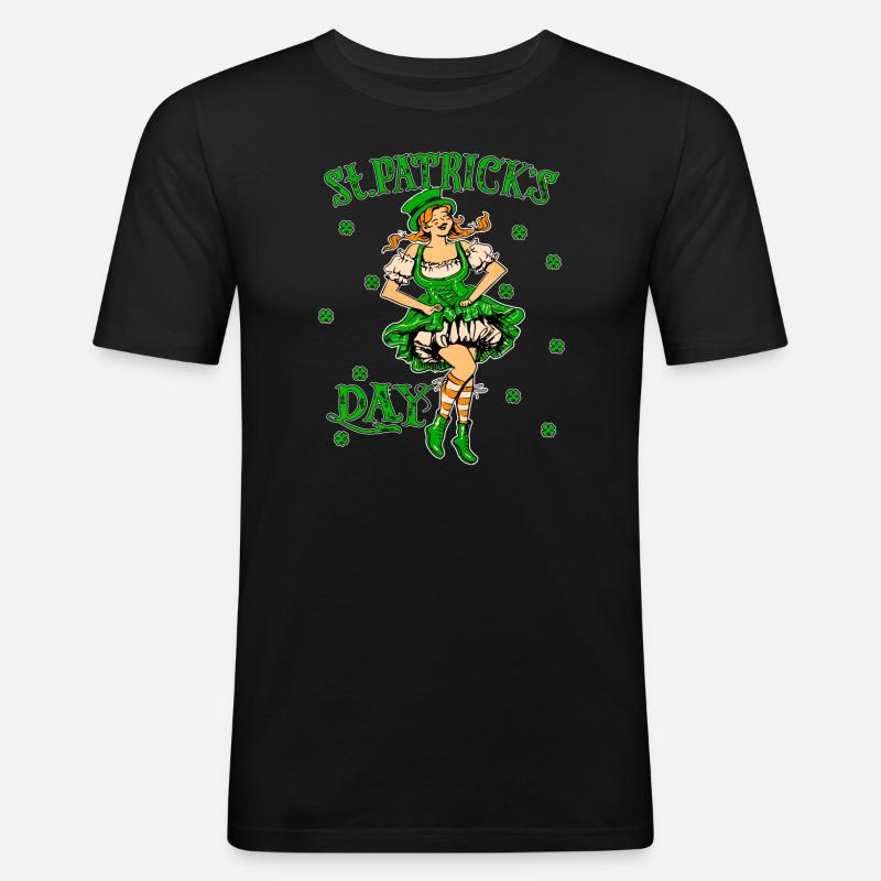 FRAU ST. PATRICKS DAY - Männer Slim Fit T-Shirt - Schwarz