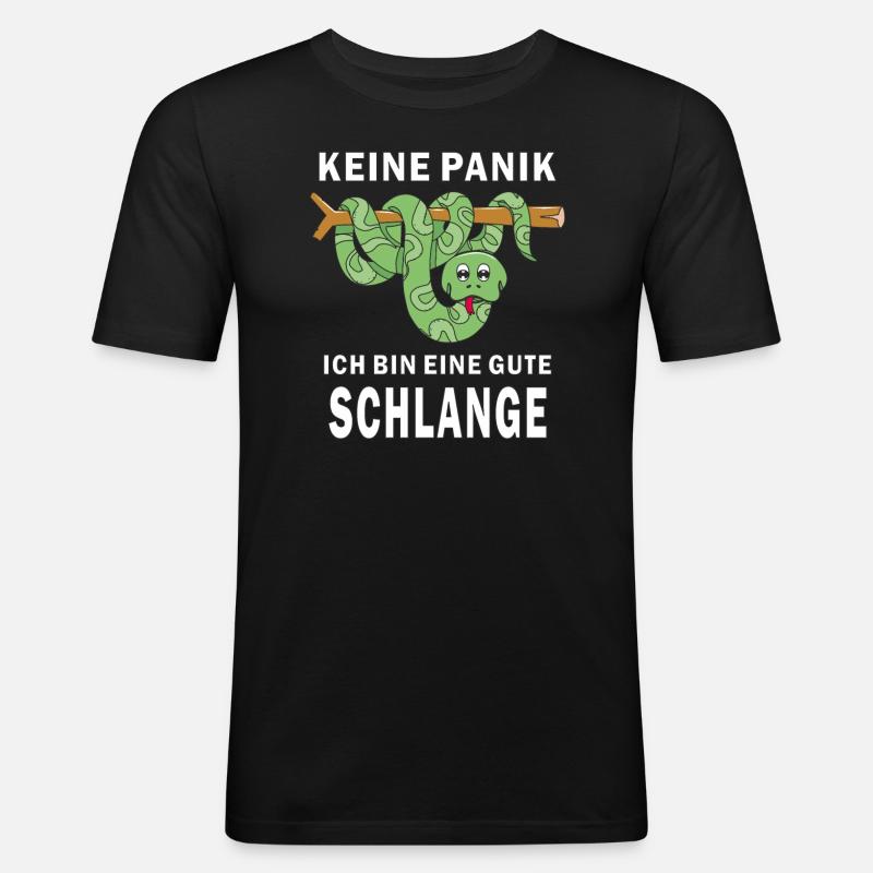BIN EINE GUTE SCHLANGE - Männer Slim Fit T-Shirt - Schwarz