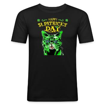 FÊTE DE LA SAINT-PATRICK - T-shirt près du corps Homme - noir - Devant - Nik (191cm)