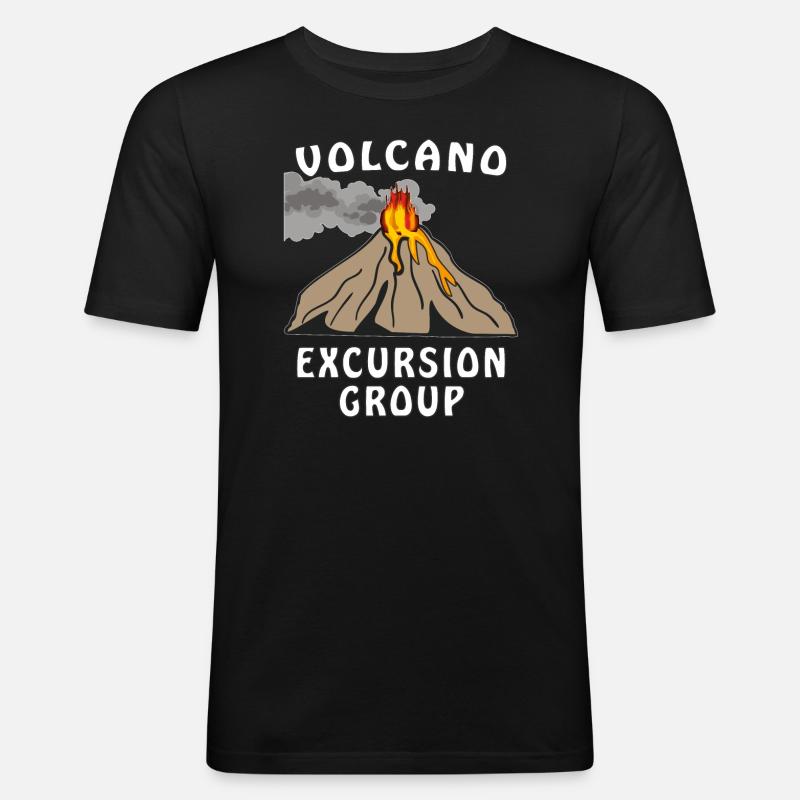 VOLCANO EXCURSION GROUP - Männer Slim Fit T-Shirt - Schwarz