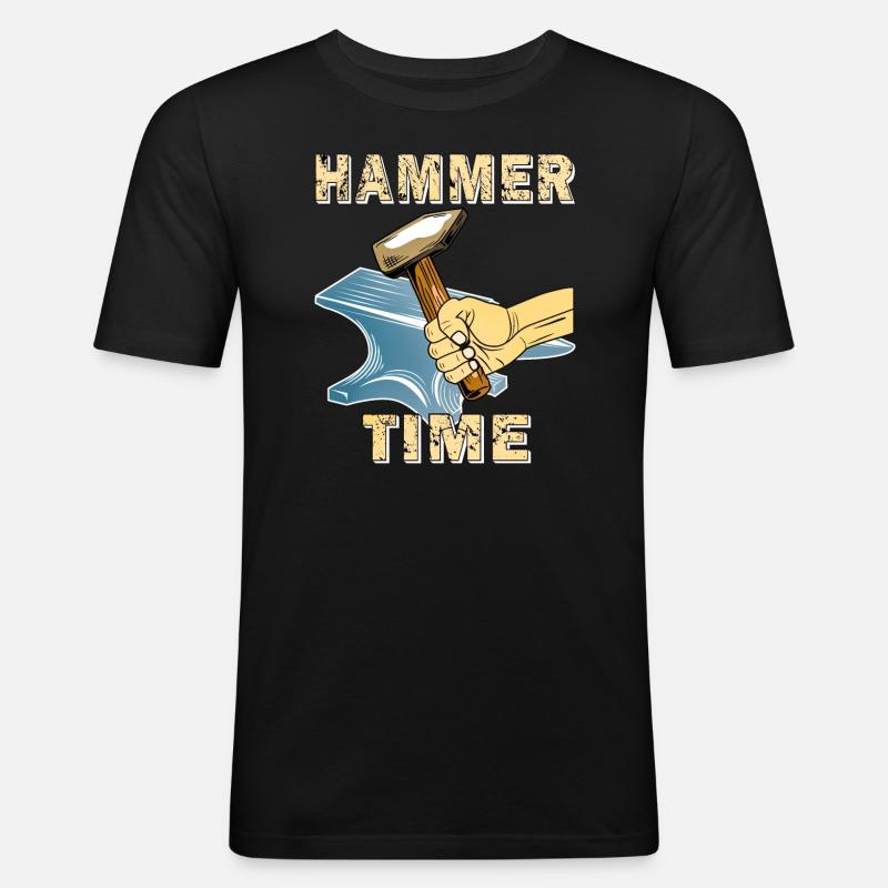 HAMMER TIME AMBOSS - Männer Slim Fit T-Shirt - Schwarz