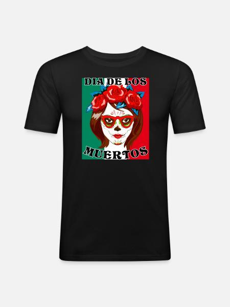 DIA DE LOS MUERTOS - Men's Slim Fit T-Shirt - black