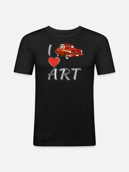 J’AIME L’ART OLDTIMER - T-shirt près du corps Homme - noir