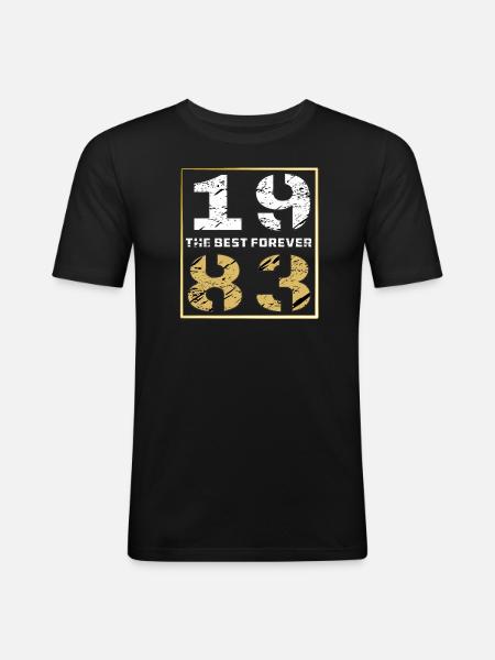 THE BEST FOREVER 1983 - Men's Slim Fit T-Shirt - black