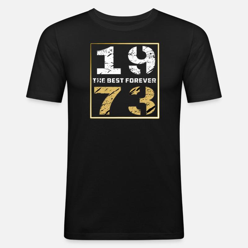 THE BEST FOREVER 1973 - Männer Slim Fit T-Shirt - Schwarz