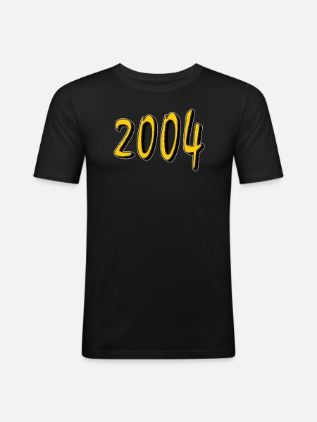 BIRTHDAY YEAR 2004 - Men's Slim Fit T-Shirt - black