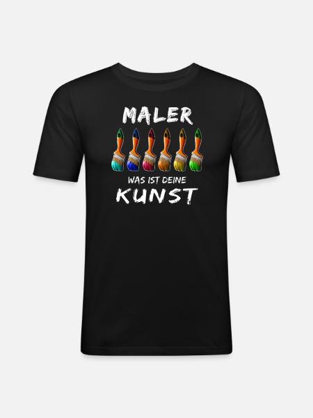 MALER PINSEL - Männer Slim Fit T-Shirt - Schwarz