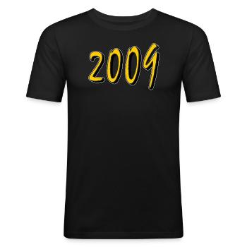 BIRTHDAY YEAR 2009 - Men's Slim Fit T-Shirt - black - Front - Nik (191cm)