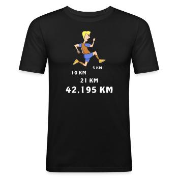 Faire du jogging - T-shirt près du corps Homme - noir - Devant - Nik (191cm)