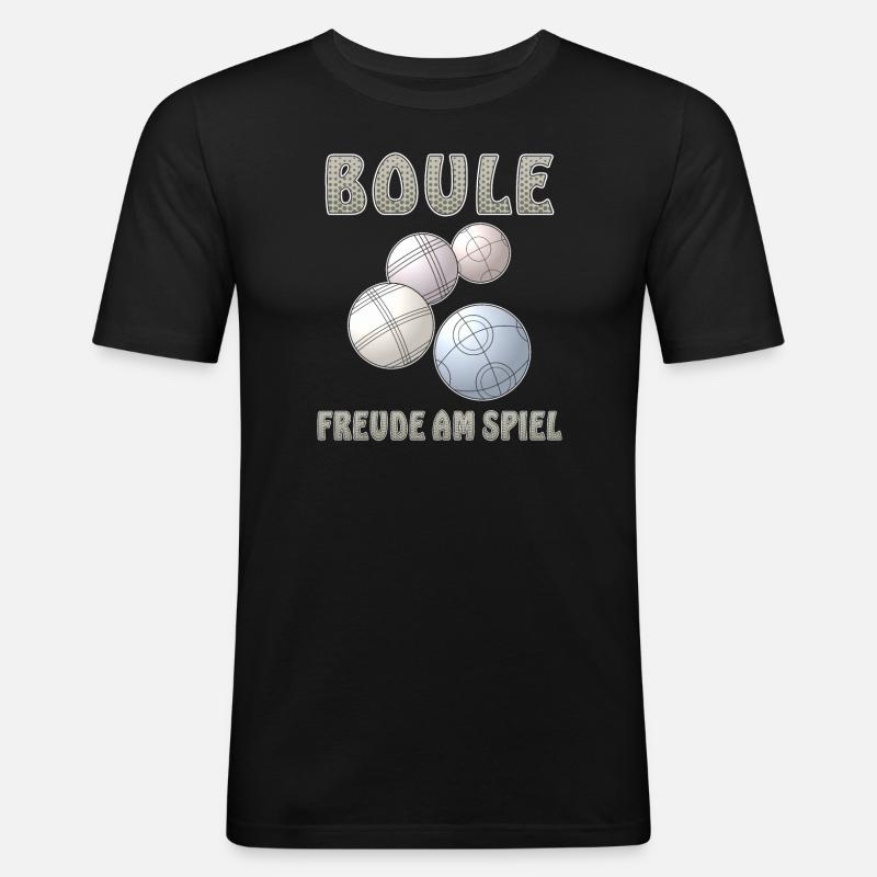 BOULE FREUDE AM SPIEL - Männer Slim Fit T-Shirt - Schwarz
