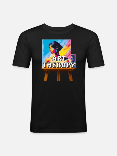 ARTIST MAKES THE PICTURE - Men's Slim Fit T-Shirt - black
