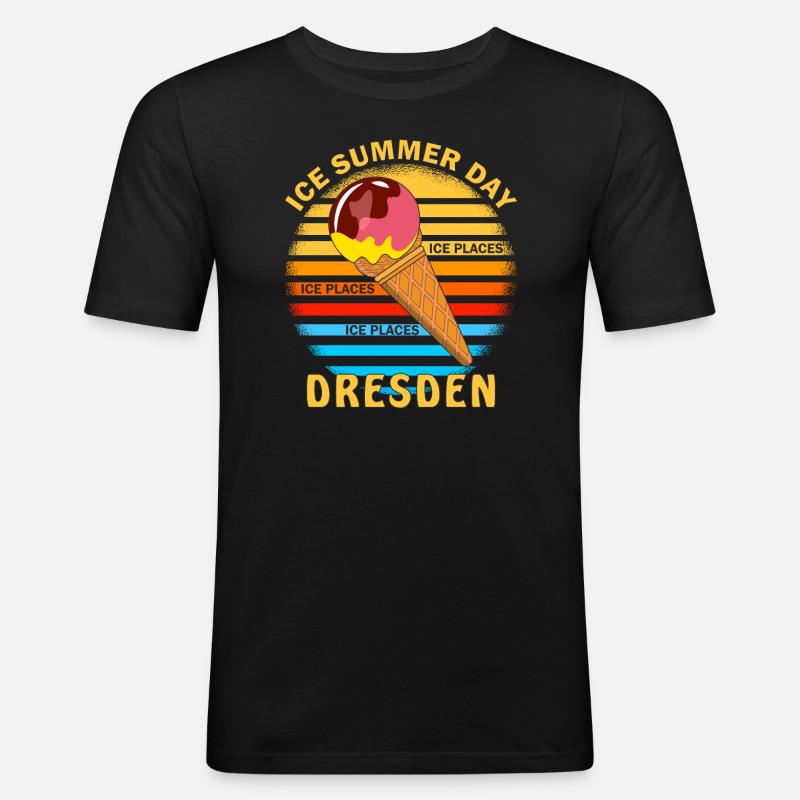 ICE SUMMER DAY DRESDEN - Männer Slim Fit T-Shirt - Schwarz