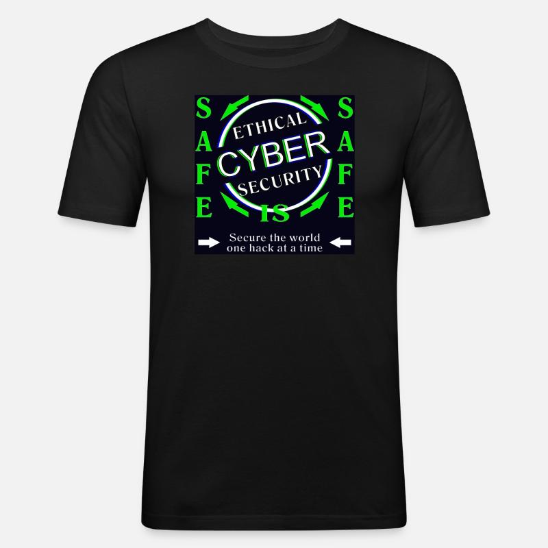 Ethical Cyber Security SAFE - Männer Slim Fit T-Shirt - Schwarz