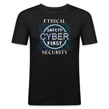 Ethical Cyber Security - Männer Slim Fit T-Shirt - Schwarz - Vorne - Nik (191cm)