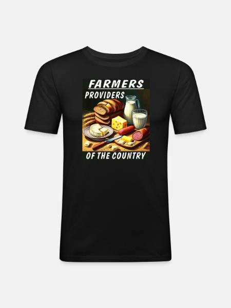 FARMERS PROVIDERS OF THE COUNTRY - Men's Slim Fit T-Shirt - black