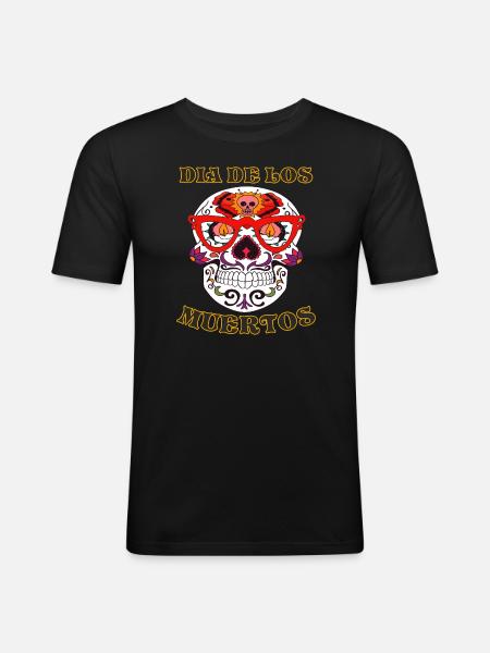 DIA DE LOS MUERTOS - Men's Slim Fit T-Shirt - black
