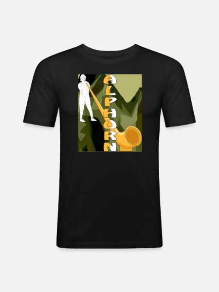 ALPHORN - Men's Slim Fit T-Shirt - black
