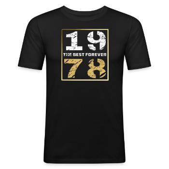 LE MEILLEUR POUR TOUJOURS 1978 - T-shirt près du corps Homme - noir - Devant - Nik (191cm)