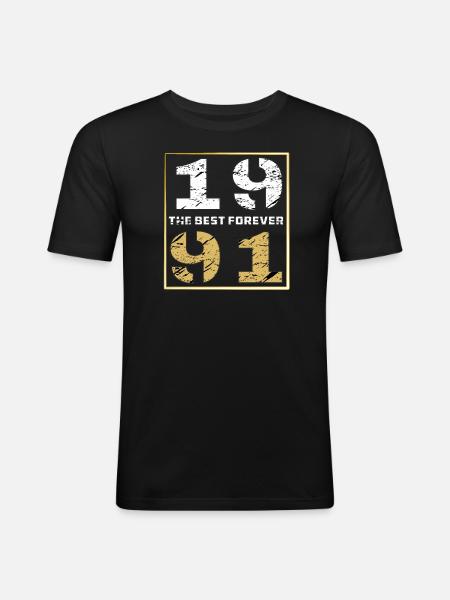 THE BEST FOREVER 1991 - Men's Slim Fit T-Shirt - black