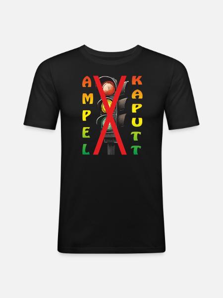 TRAFFIC LIGHT BROKEN - Men's Slim Fit T-Shirt - black