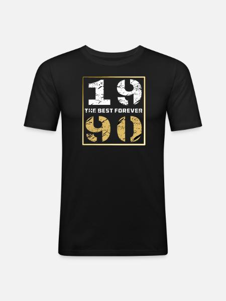 THE BEST FOREVER 1990 - Men's Slim Fit T-Shirt - black