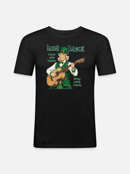 IRISH DANCE - Männer Slim Fit T-Shirt - Schwarz