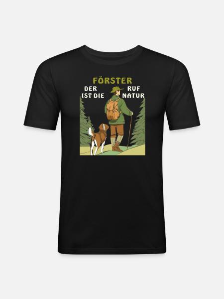 FORESTER'S CALL OF NATURE - Men's Slim Fit T-Shirt - black