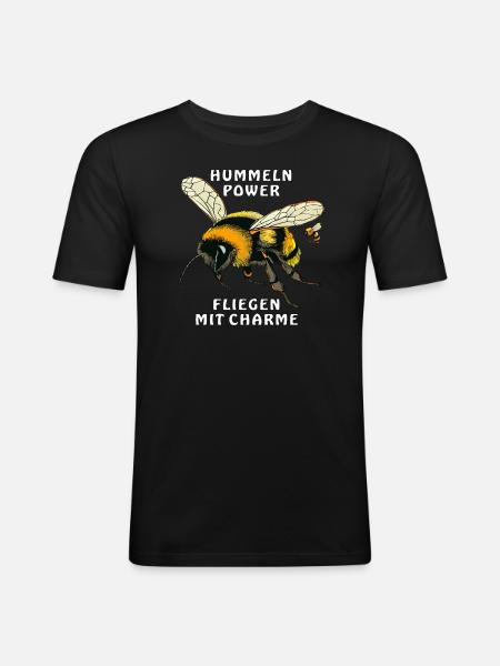 HUMLEKRAFT FLYER MED SJARME - Slim Fit T-skjorte for menn - svart