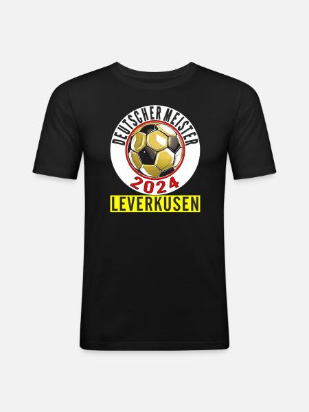 GERMAN CHAMPION 2024 LEVERKUSEN - Men's Slim Fit T-Shirt - black