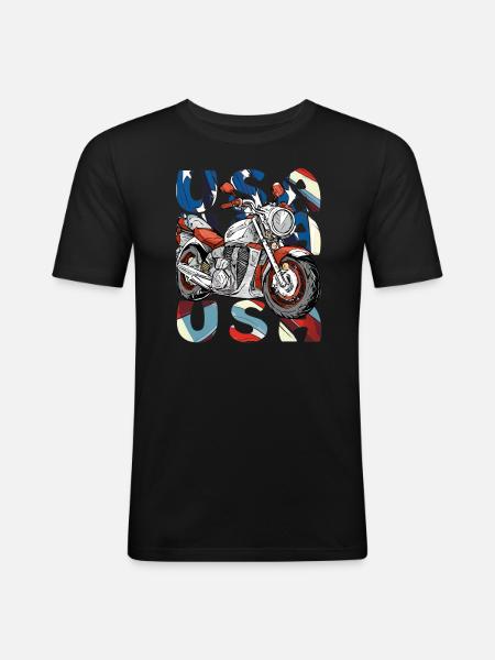 MOTORCYCLE USA - Men's Slim Fit T-Shirt - black
