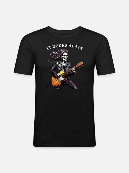 MUSICIANS IT ROCKS AGAIN - Men's Slim Fit T-Shirt - black